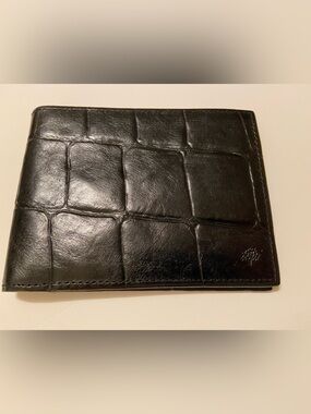 Mulberry Black Croc-Embossed Leather Card & Key Holder